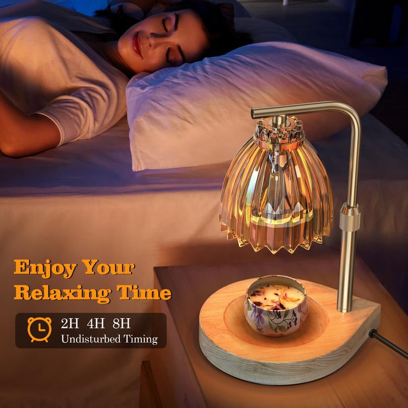 Candle Warmer Lamp with Timer: Remote Control Dimmable Desk Lamp, for Scented Candle Jar Gift for Women Vintage Home Decor Adjustable Height Dimmable Light Electric Melter with 2 Bulbs, Candle Heater，Father'S Day Gifts