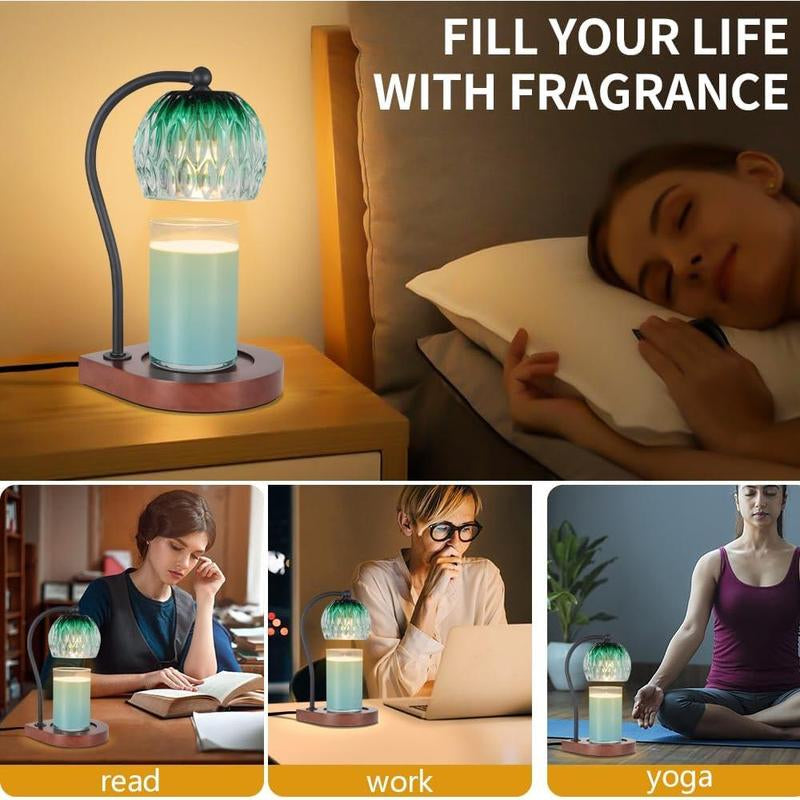 Dimmable Candle Warmer Lamp with Timer for Scented Jar Candles Electric Candle Wax Melt Warmer Suitable for Bedroom New Home Decor Christmas Birthday Gifts for Women Mom(With 2 Bulbs), Springtok