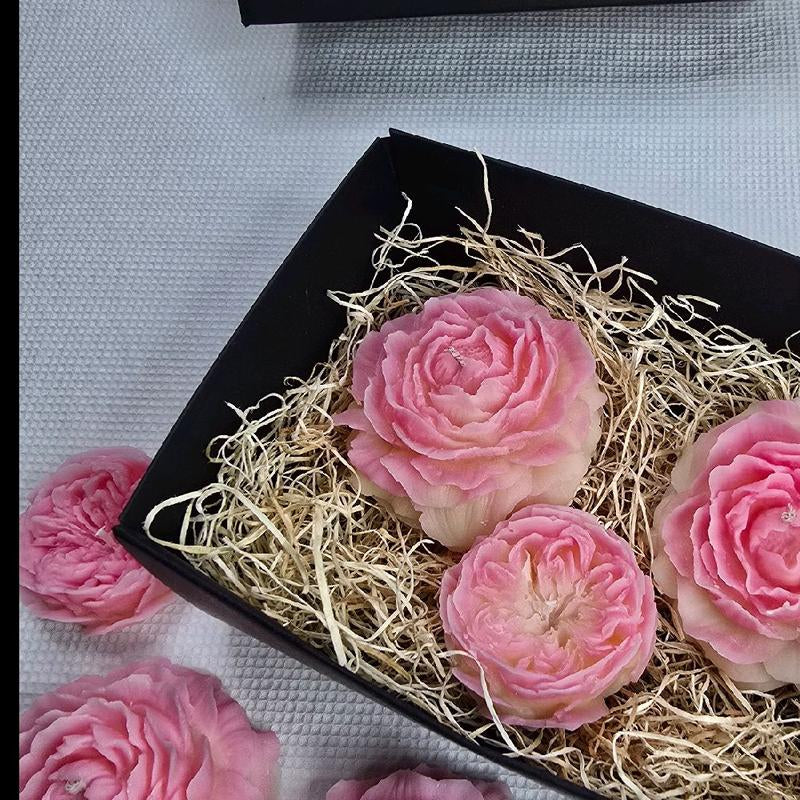 Soy Wax Rose Candle Gift Box - Scent Fresh Rose, Decorative Gift for Any Occasion