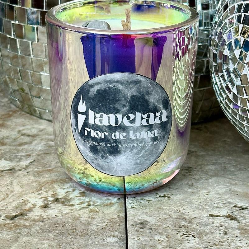 Moonflower Soy Moonstone Crystal Candle Decor
