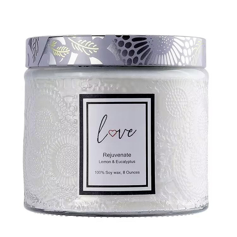 Home Scented Candles Gifts, Burning, All Natural Soy Candles, Coconut Lavender and Lemon Eucalyptus Scents, Home Decor, Valentine'S Day