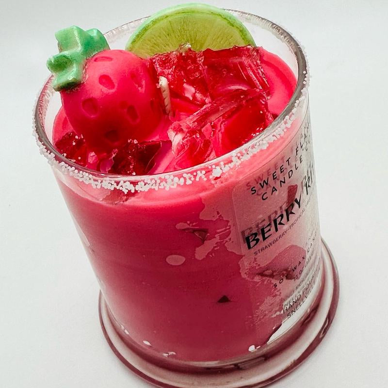 Berry Rita Margarita Gel Wax Candle – Realistic Cocktail Candle | Fruit-Scented Candle for Home Bar & Decor | 11oz Drink-Inspired Ornament