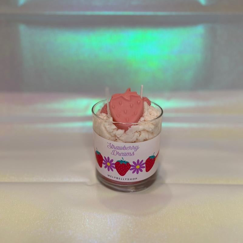 Strawberry Soy Candle – Fresh Fruit Scented, Non-Toxic Soy Wax for Cozy Room Decor | Relaxing Sweet Candle with Lavender Undertones
