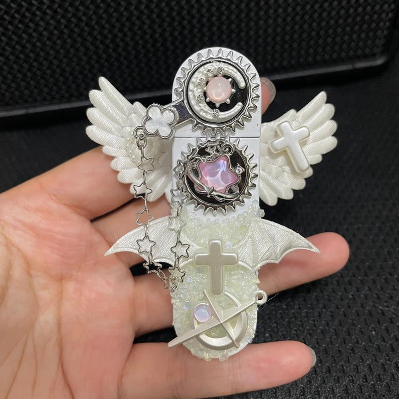 Handmade DIY Refillable Butane Lighter – Angel, Star, or Cross Design | Windproof, Reusable Flame Lighter for Candles & Cooking