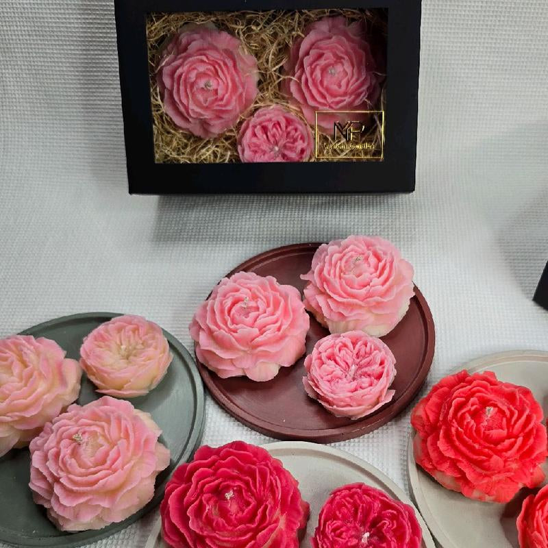 Soy Wax Rose Candle Gift Box - Scent Fresh Rose, Decorative Gift for Any Occasion