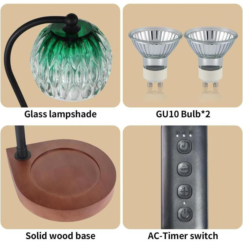 Dimmable Candle Warmer Lamp with Timer for Scented Jar Candles Electric Candle Wax Melt Warmer Suitable for Bedroom New Home Decor Christmas Birthday Gifts for Women Mom(With 2 Bulbs), Springtok