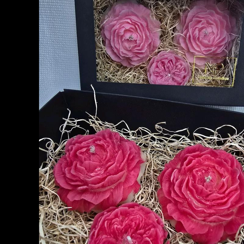 Soy Wax Rose Candle Gift Box - Scent Fresh Rose, Decorative Gift for Any Occasion