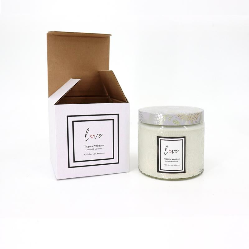 Home Scented Candles Gifts, Burning, All Natural Soy Candles, Coconut Lavender and Lemon Eucalyptus Scents, Home Decor, Valentine'S Day