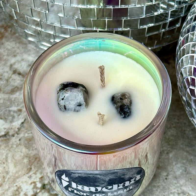 Moonflower Soy Moonstone Crystal Candle Decor
