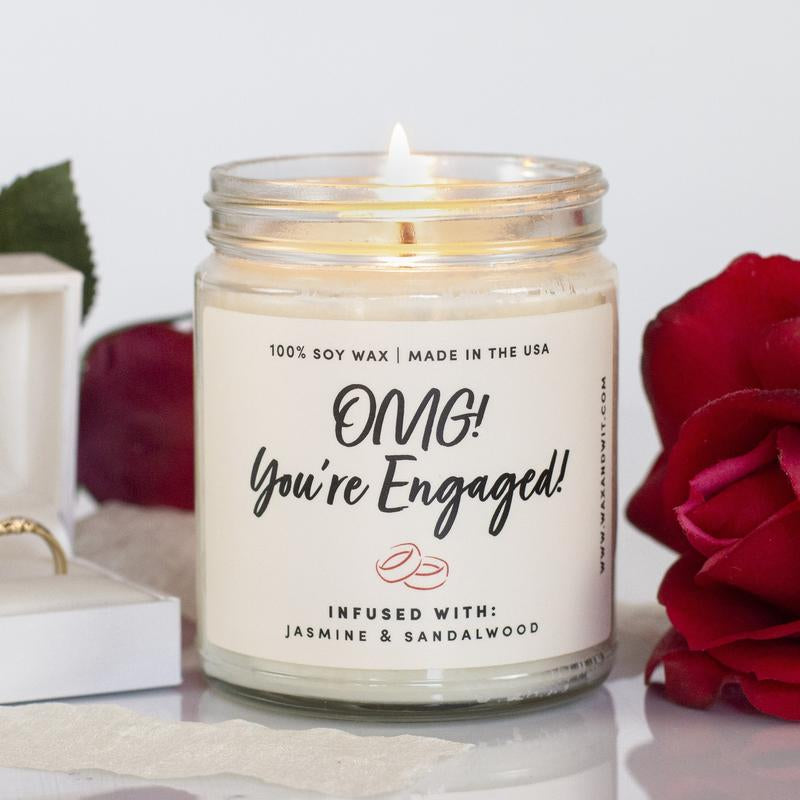 Wax & Wit Engagement Candle, Gifts for Bride to Be, Engagement Gifts, Bridal Shower Gifts - 9Oz Glass Jar
