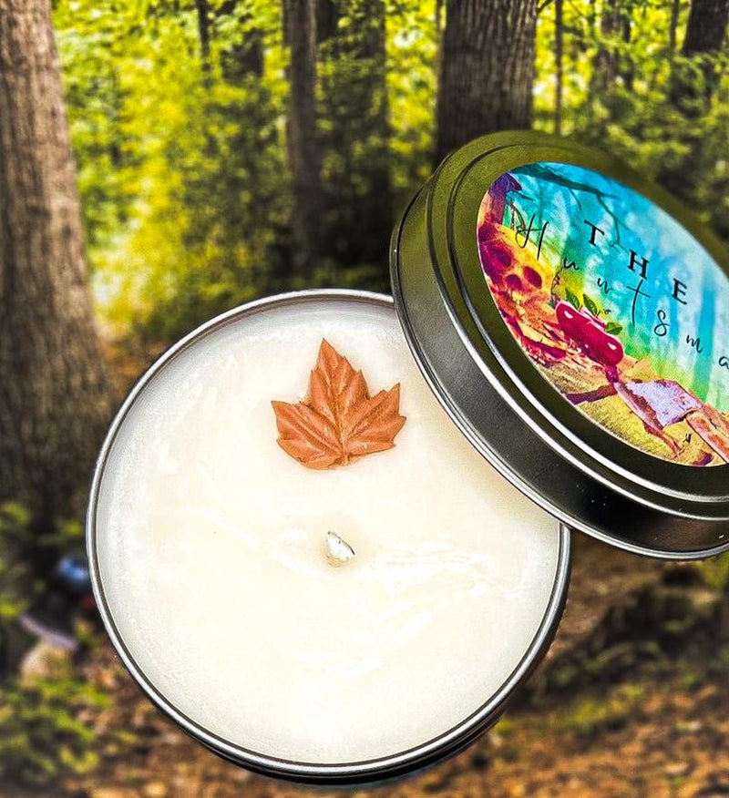 The Huntsman Soy Wax Candle – Apples, Bourbon & Maple Scent | Fall Candle Inspired by Snow White | 10oz & 6oz Rustic Jar/Tin Options