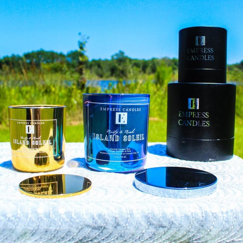 Natural Nontoxic & Vegan Long Burning Time Coconut Pineapple Rum "Island Soleil" Candle Gift Birthday 60 to 80 Hours Bedroom Sleep-Helping