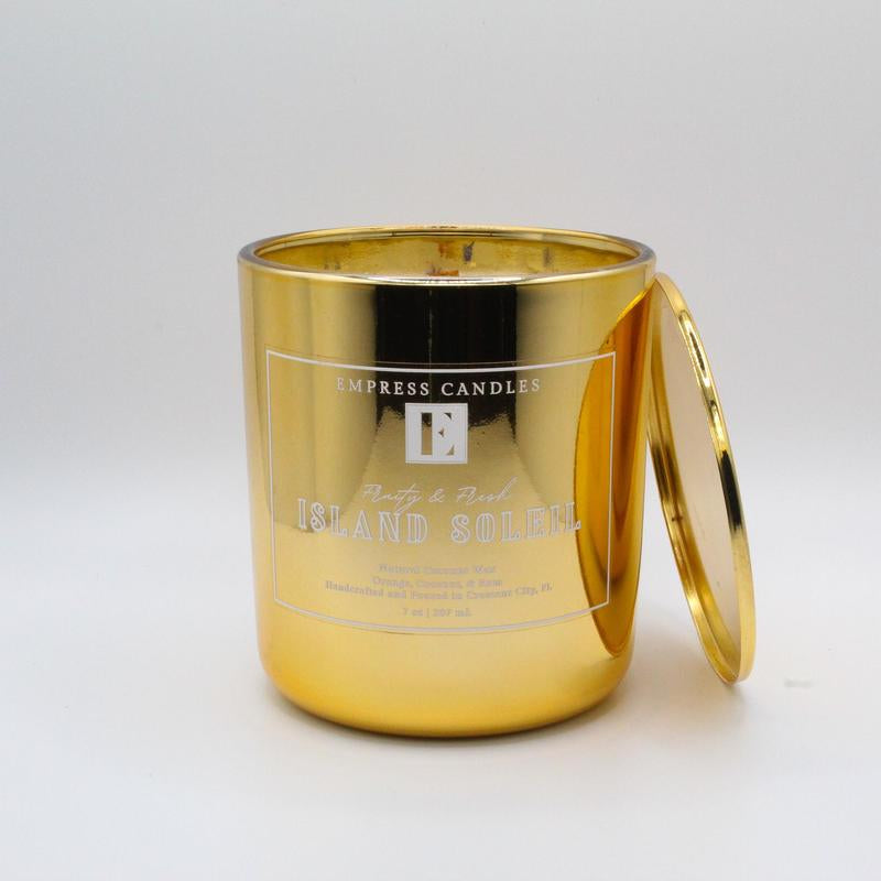 Natural Nontoxic & Vegan Long Burning Time Coconut Pineapple Rum "Island Soleil" Candle Gift Birthday 60 to 80 Hours Bedroom Sleep-Helping