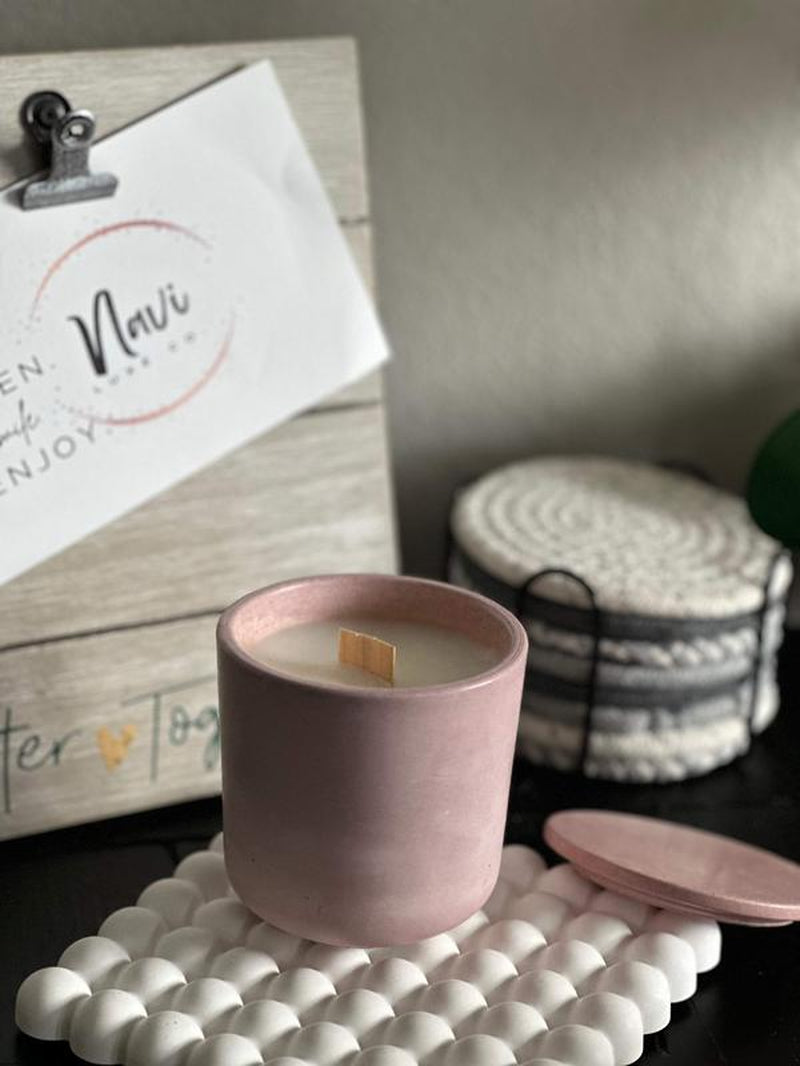 9Oz Cement Candles, Coconut Apricot Wax, Decoration, Decor