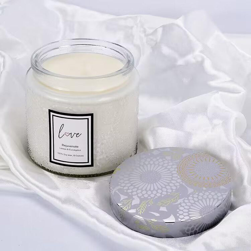 Home Scented Candles Gifts, Burning, All Natural Soy Candles, Coconut Lavender and Lemon Eucalyptus Scents, Home Decor, Valentine'S Day