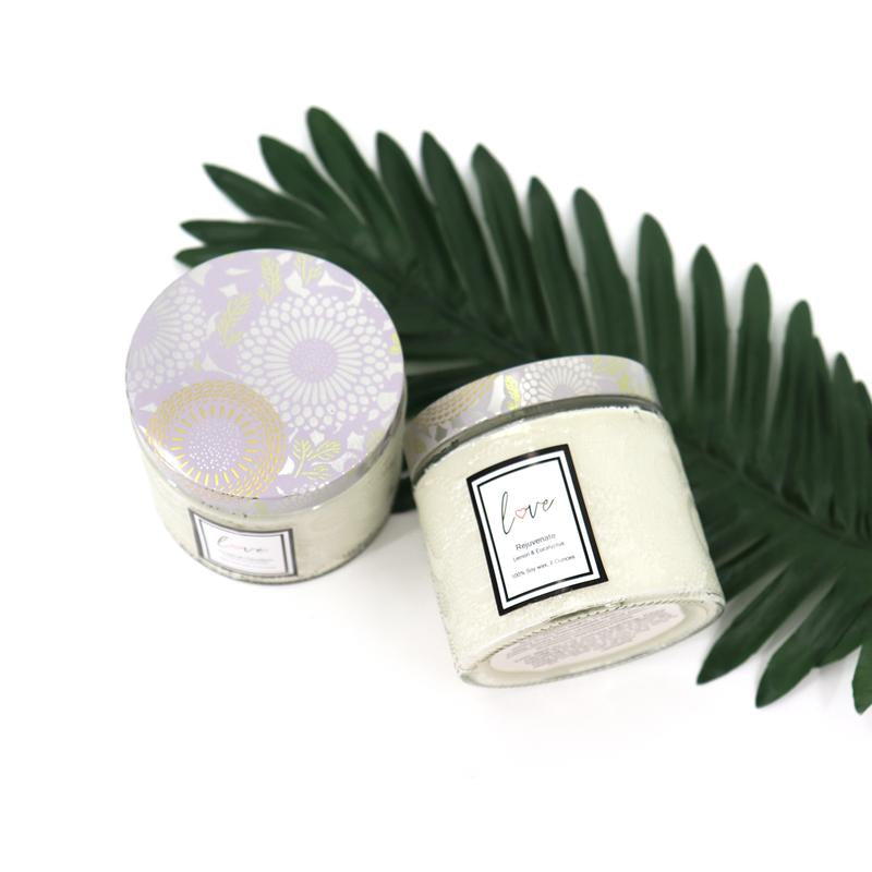 Home Scented Candles Gifts, Burning, All Natural Soy Candles, Coconut Lavender and Lemon Eucalyptus Scents, Home Decor, Valentine'S Day