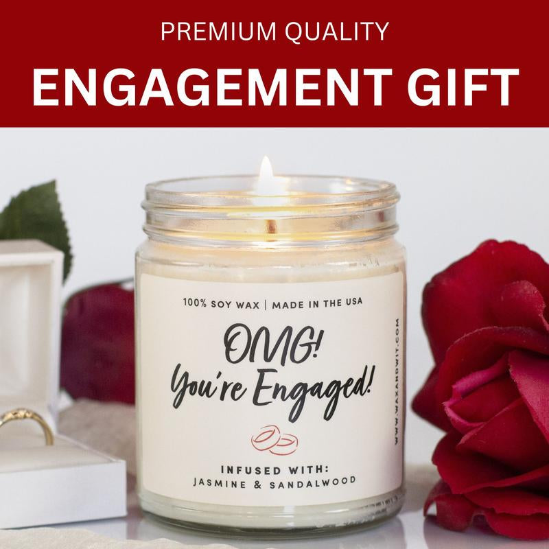 Wax & Wit Engagement Candle, Gifts for Bride to Be, Engagement Gifts, Bridal Shower Gifts - 9Oz Glass Jar