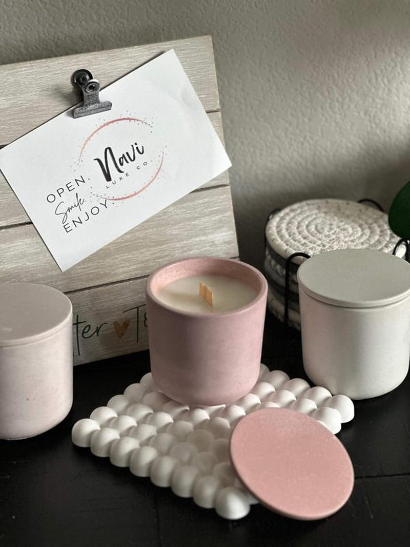 9Oz Cement Candles, Coconut Apricot Wax, Decoration, Decor