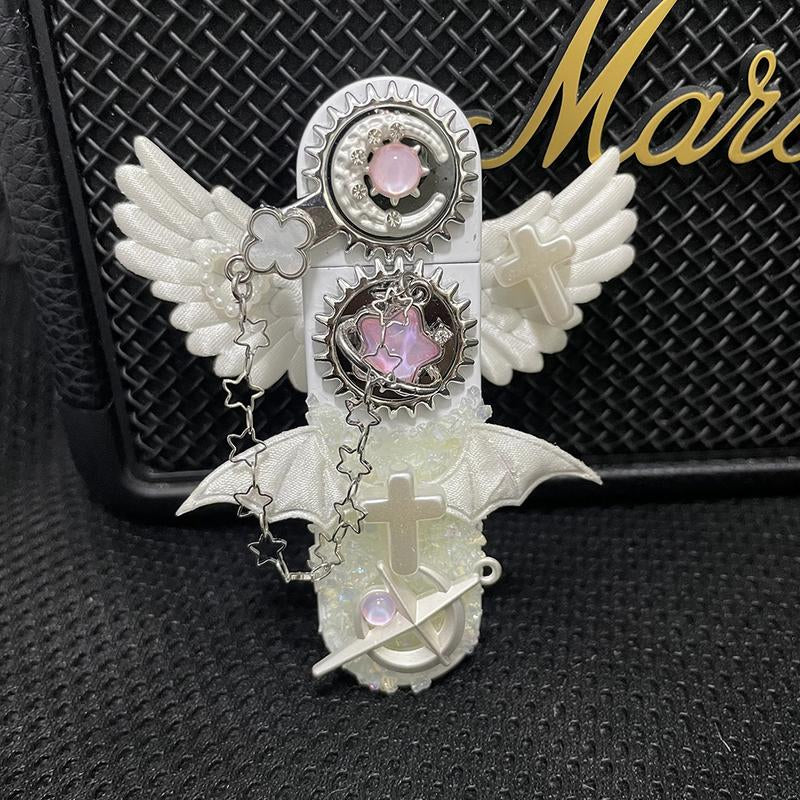Handmade DIY Refillable Butane Lighter – Angel, Star, or Cross Design | Windproof, Reusable Flame Lighter for Candles & Cooking