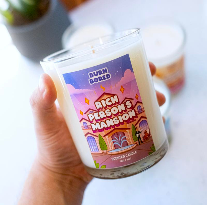 BurnBored XL Scented Candle – 18oz Hand-Poured Coconut Wax Candle | 120 Hour Burn Time | Nontoxic Luxury Candle for Room Decor