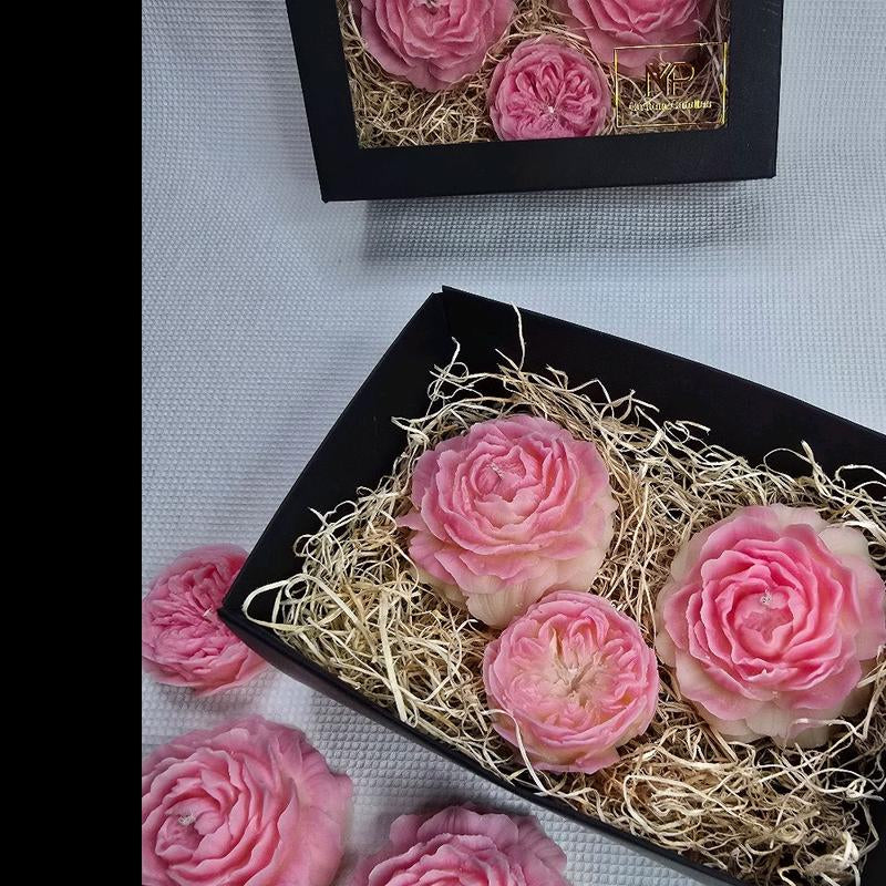 Soy Wax Rose Candle Gift Box - Scent Fresh Rose, Decorative Gift for Any Occasion