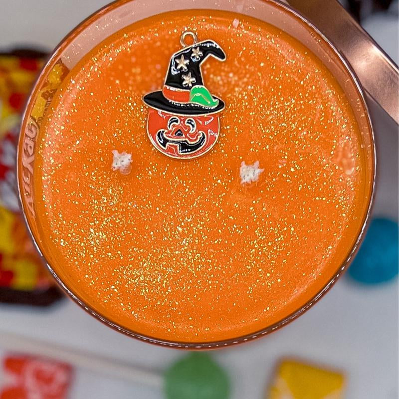 Trick or Treat Soy Wax Candle – Pumpkin, Persimmon & Orange Scent | Halloween Candle | Fall Scented Candle in Glass Jar or Tin (10oz/6oz)