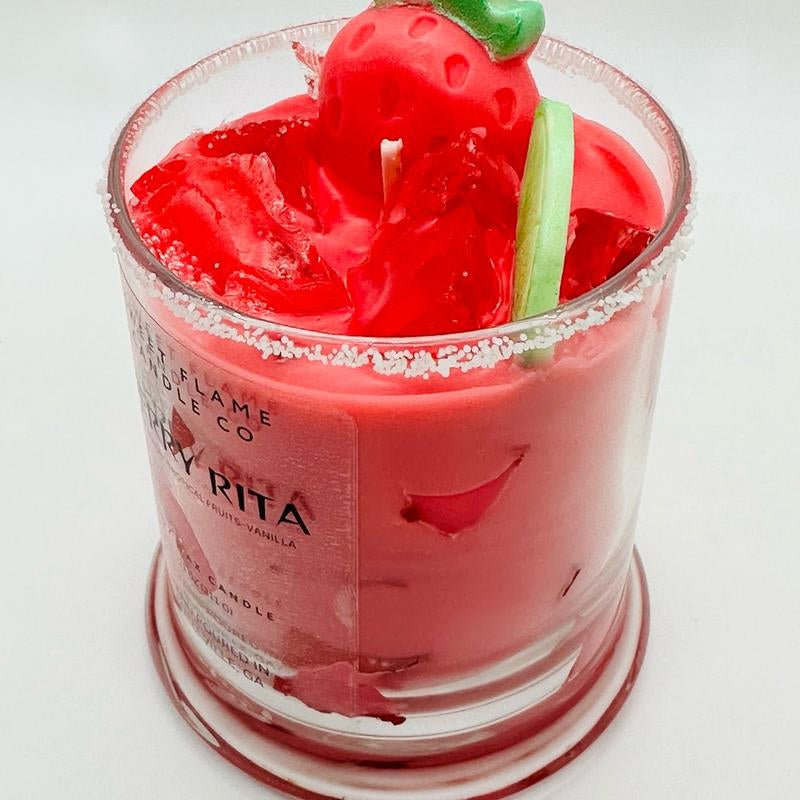 Berry Rita Margarita Gel Wax Candle – Realistic Cocktail Candle | Fruit-Scented Candle for Home Bar & Decor | 11oz Drink-Inspired Ornament