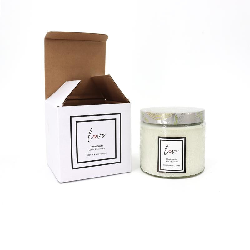 Home Scented Candles Gifts, Burning, All Natural Soy Candles, Coconut Lavender and Lemon Eucalyptus Scents, Home Decor, Valentine'S Day