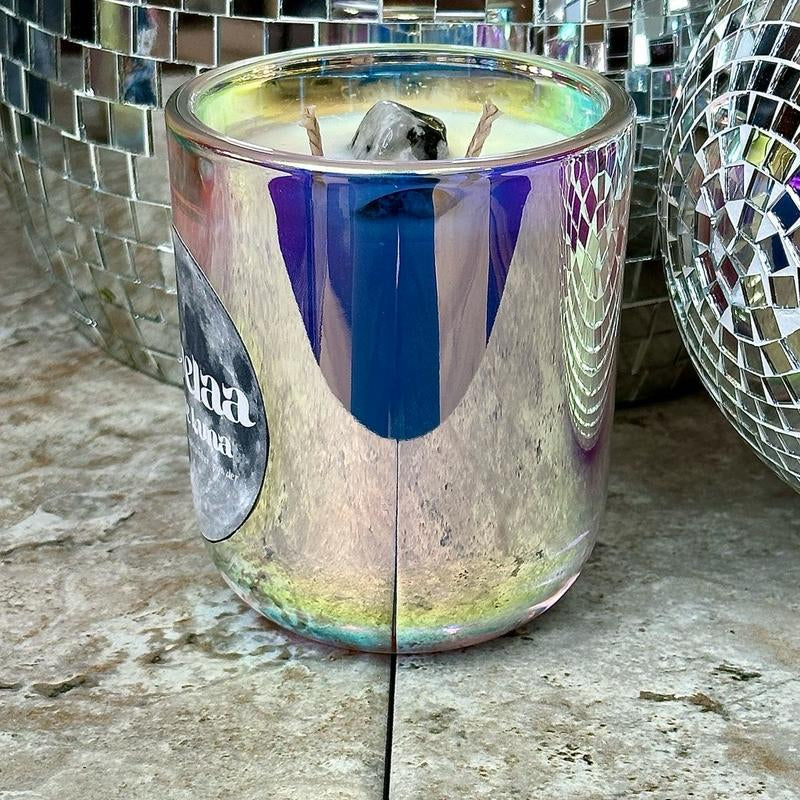 Moonflower Soy Moonstone Crystal Candle Decor