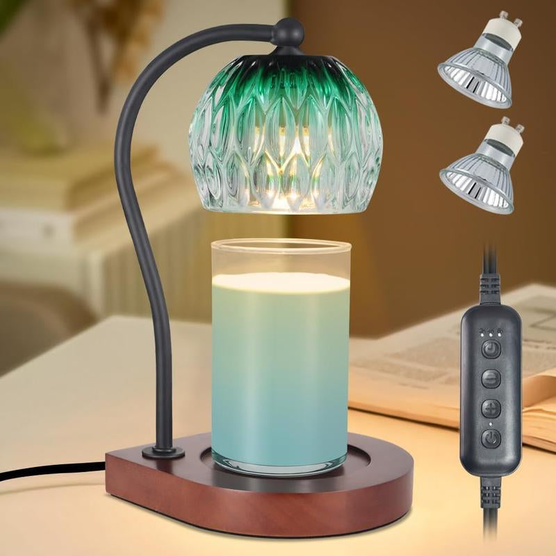 Dimmable Candle Warmer Lamp with Timer for Scented Jar Candles Electric Candle Wax Melt Warmer Suitable for Bedroom New Home Decor Christmas Birthday Gifts for Women Mom(With 2 Bulbs), Springtok