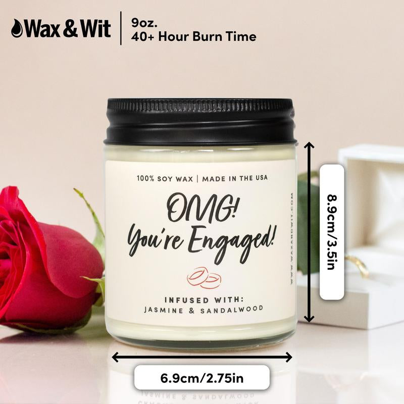 Wax & Wit Engagement Candle, Gifts for Bride to Be, Engagement Gifts, Bridal Shower Gifts - 9Oz Glass Jar