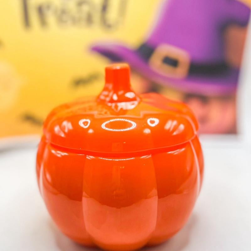 Trick or Treat Soy Wax Candle – Pumpkin, Persimmon & Orange Scent | Halloween Candle | Fall Scented Candle in Glass Jar or Tin (10oz/6oz)