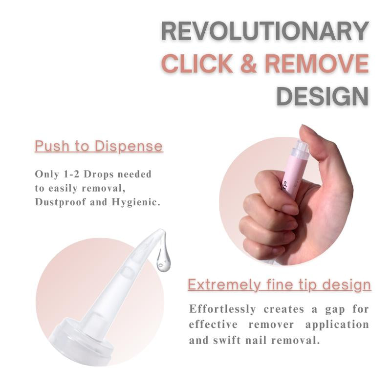 SASSYTIP Nail Glue Remover Pen – Acetone-Free Press-On Nail Glue Remover | 3ml Click & Remove Pen for Fake Nail Debonding